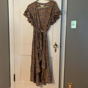 Ruffled wrap midi dress by Max Studio